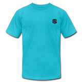 Unisex Jersey T-Shirt by Bella + Canvas WITH BLACK LOGO - turquoise