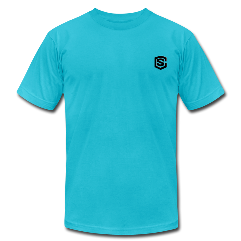 Unisex Jersey T-Shirt by Bella + Canvas WITH BLACK LOGO - turquoise