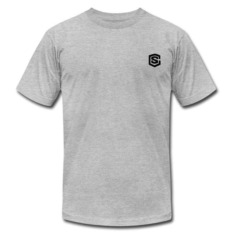 Unisex Jersey T-Shirt by Bella + Canvas WITH BLACK LOGO - heather gray