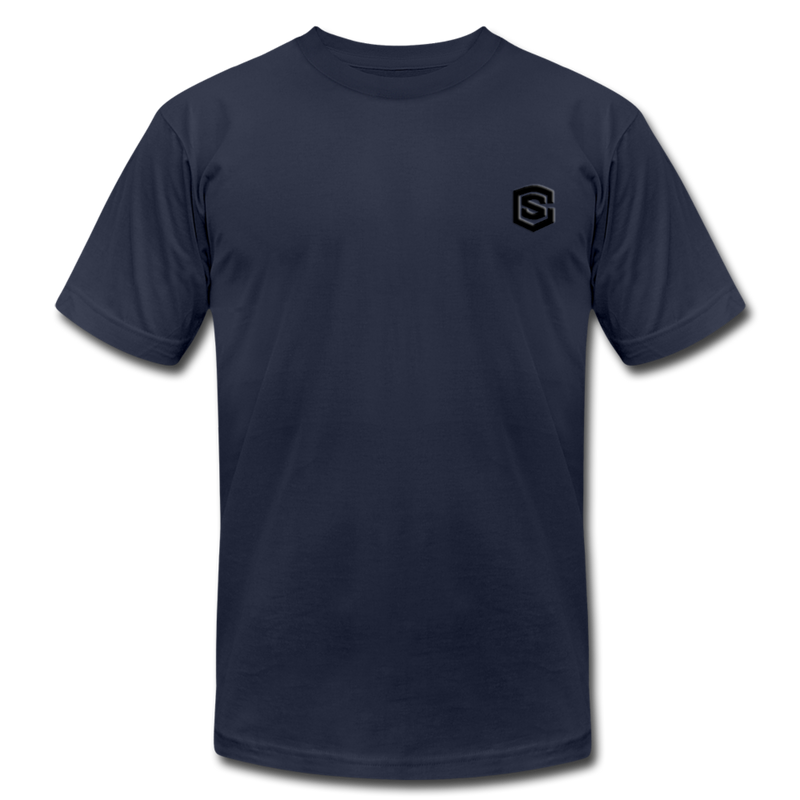 Unisex Jersey T-Shirt by Bella + Canvas WITH BLACK LOGO - navy