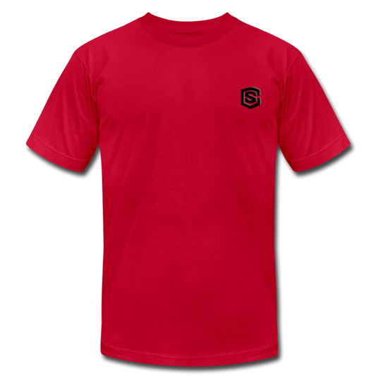 Unisex Jersey T-Shirt by Bella + Canvas WITH BLACK LOGO - red