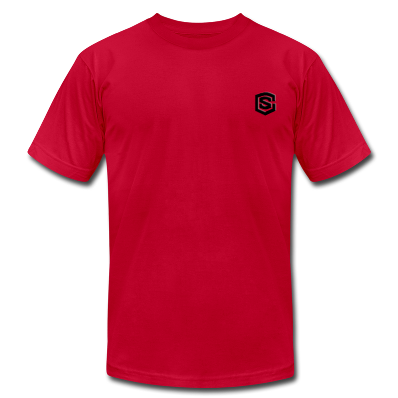 Unisex Jersey T-Shirt by Bella + Canvas WITH BLACK LOGO - red