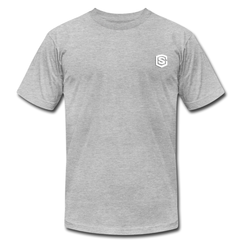 Unisex Jersey T-Shirt by Bella + Canvas WITH WHITE LOGO - heather gray