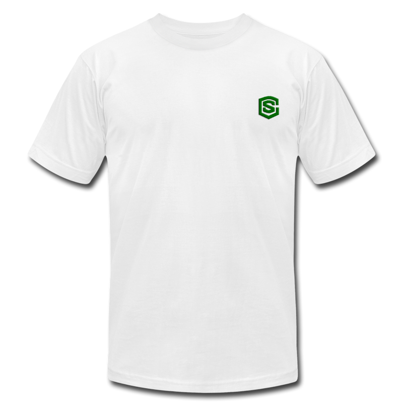 Unisex Jersey T-Shirt by Bella + Canvas WITH GREEN LOGO - white