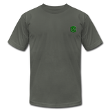 Unisex Jersey T-Shirt by Bella + Canvas WITH GREEN LOGO - asphalt