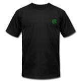 Unisex Jersey T-Shirt by Bella + Canvas WITH GREEN LOGO - black