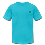 Unisex Jersey T-Shirt by Bella + Canvas WITH GREEN LOGO - turquoise