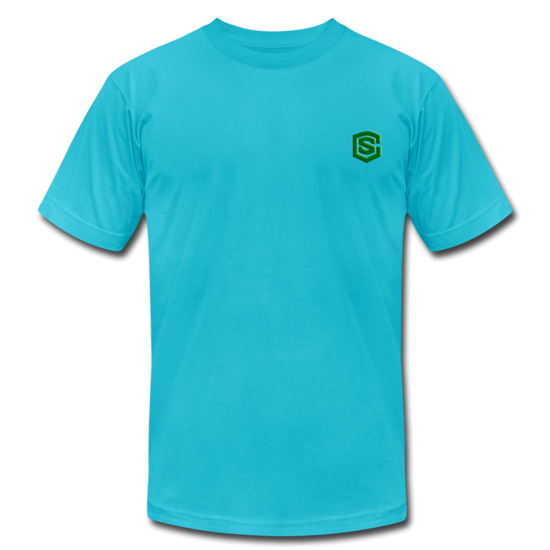 Unisex Jersey T-Shirt by Bella + Canvas WITH GREEN LOGO - turquoise