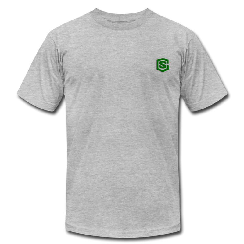 Unisex Jersey T-Shirt by Bella + Canvas WITH GREEN LOGO - heather gray