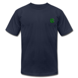 Unisex Jersey T-Shirt by Bella + Canvas WITH GREEN LOGO - navy