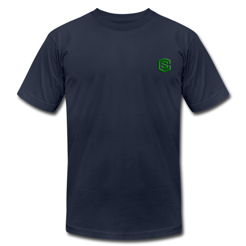 Unisex Jersey T-Shirt by Bella + Canvas WITH GREEN LOGO - navy