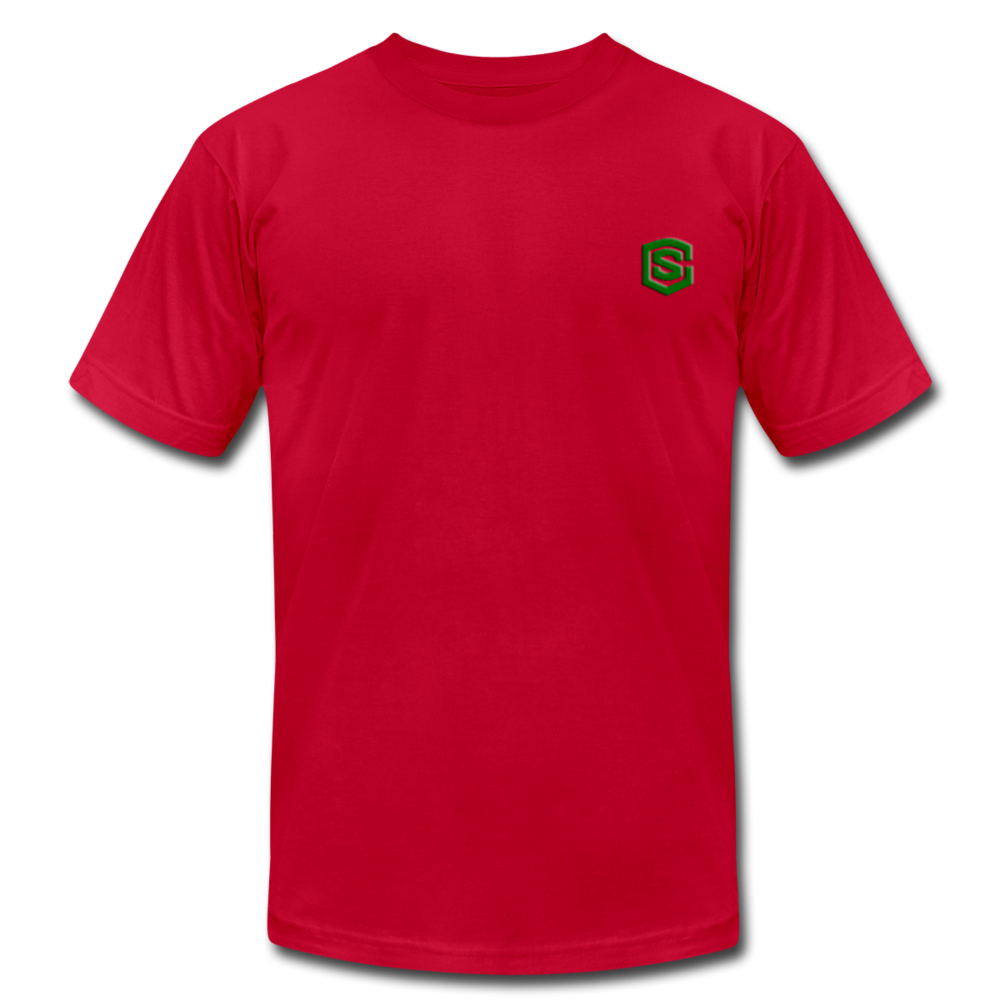 Unisex Jersey T-Shirt by Bella + Canvas WITH GREEN LOGO - red