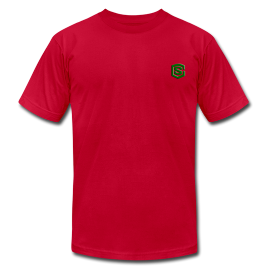 Unisex Jersey T-Shirt by Bella + Canvas WITH GREEN LOGO - red