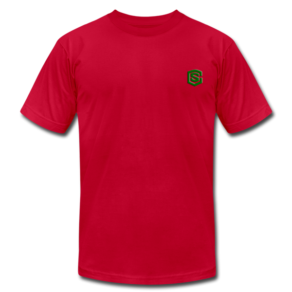 Unisex Jersey T-Shirt by Bella + Canvas WITH GREEN LOGO - red