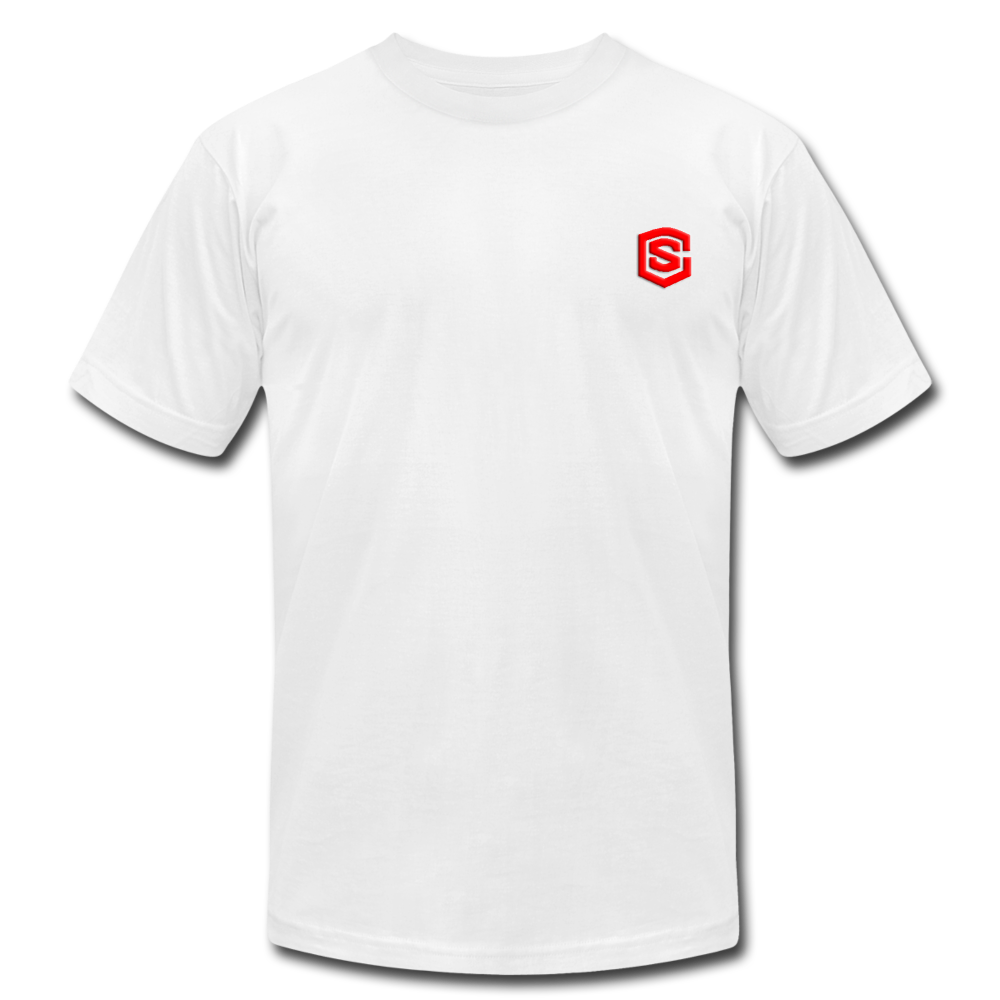 Unisex Jersey T-Shirt by Bella + Canvas WITH RED LOGO - white
