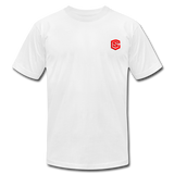 Unisex Jersey T-Shirt by Bella + Canvas WITH RED LOGO - white