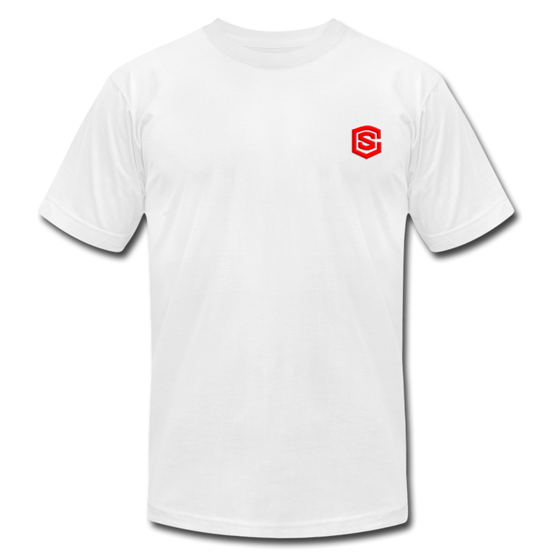 Unisex Jersey T-Shirt by Bella + Canvas WITH RED LOGO - white