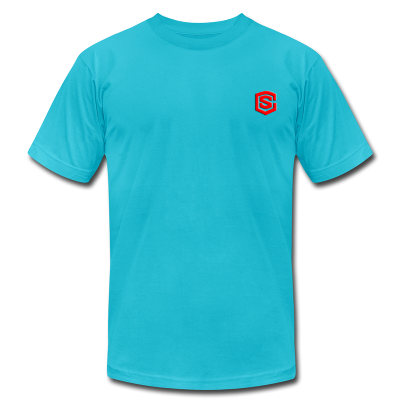 Unisex Jersey T-Shirt by Bella + Canvas WITH RED LOGO - turquoise