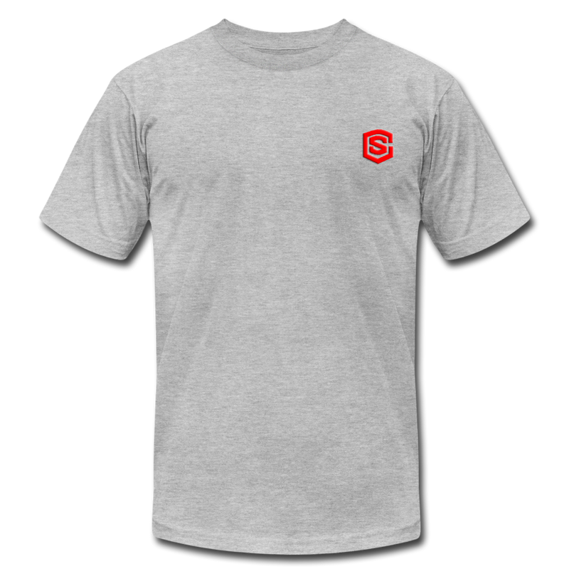 Unisex Jersey T-Shirt by Bella + Canvas WITH RED LOGO - heather gray