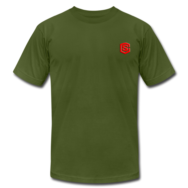 Unisex Jersey T-Shirt by Bella + Canvas WITH RED LOGO - olive