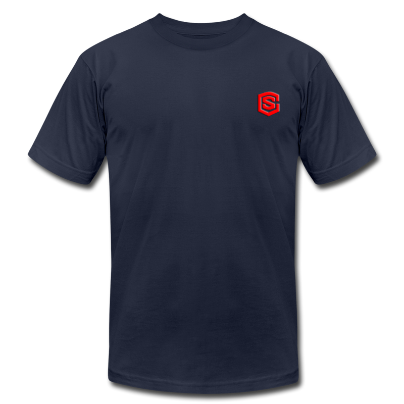 Unisex Jersey T-Shirt by Bella + Canvas WITH RED LOGO - navy