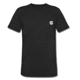 Unisex Tri-Blend T-Shirt WITH WHITE LOGO - heather black