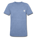 Unisex Tri-Blend T-Shirt WITH WHITE LOGO - heather Blue