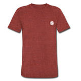 Unisex Tri-Blend T-Shirt WITH WHITE LOGO - heather cranberry