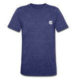 Unisex Tri-Blend T-Shirt WITH WHITE LOGO - heather indigo