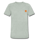 Unisex Tri-Blend T-Shirt WITH ORANGE LOGO - heather gray