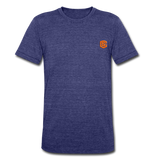 Unisex Tri-Blend T-Shirt WITH ORANGE LOGO - heather indigo