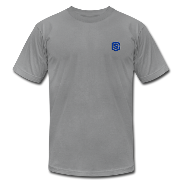 Unisex Jersey T-Shirt by Bella + Canvas WITH BLUE LOGO - slate