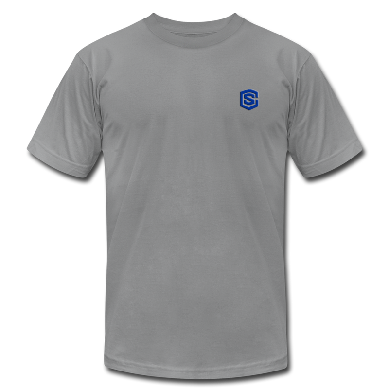 Unisex Jersey T-Shirt by Bella + Canvas WITH BLUE LOGO - slate