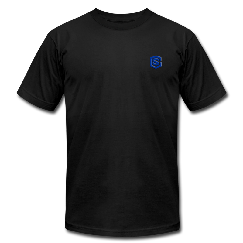 Unisex Jersey T-Shirt by Bella + Canvas WITH BLUE LOGO - black