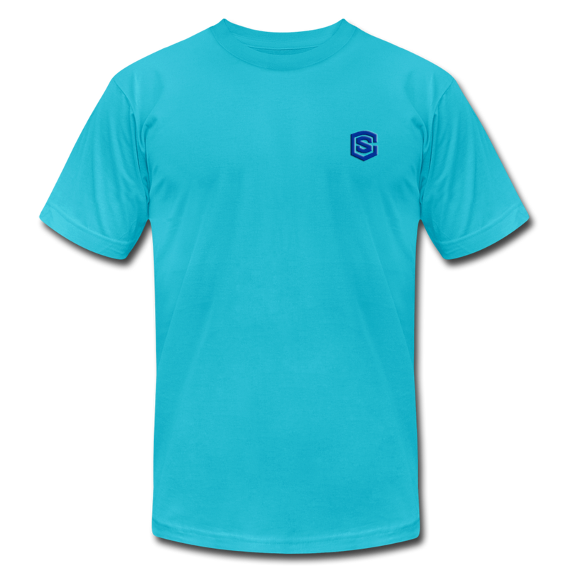 Unisex Jersey T-Shirt by Bella + Canvas WITH BLUE LOGO - turquoise