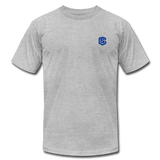 Unisex Jersey T-Shirt by Bella + Canvas WITH BLUE LOGO - heather gray