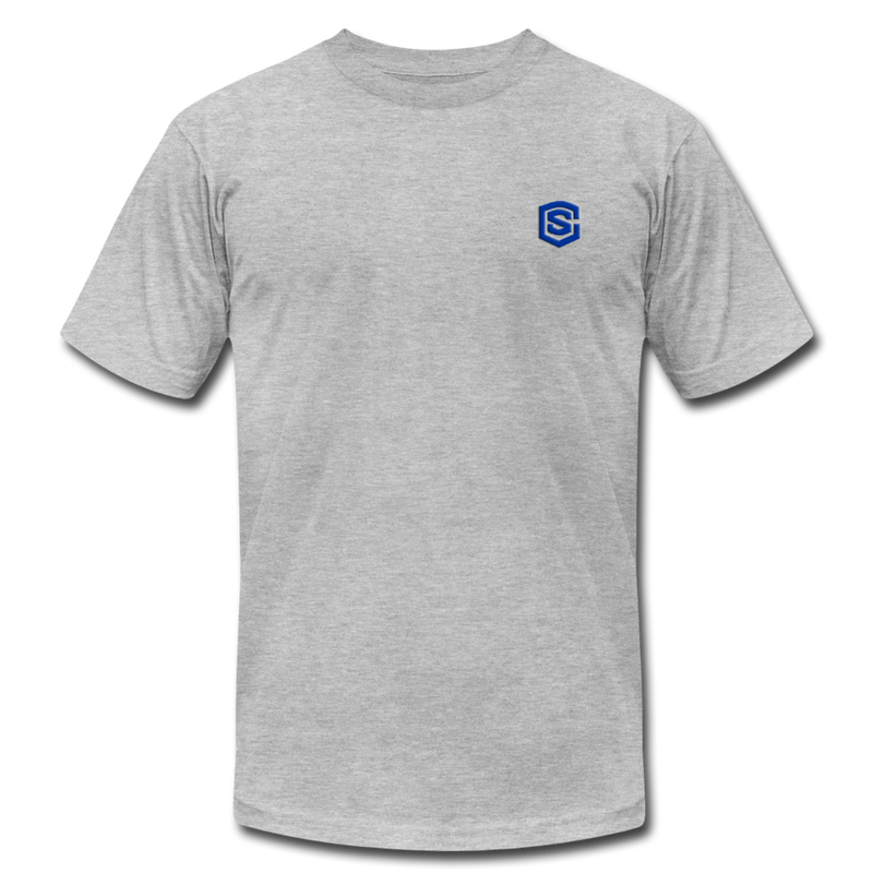 Unisex Jersey T-Shirt by Bella + Canvas WITH BLUE LOGO - heather gray