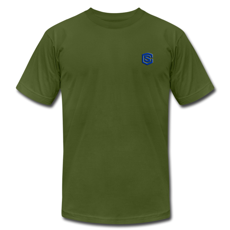 Unisex Jersey T-Shirt by Bella + Canvas WITH BLUE LOGO - olive