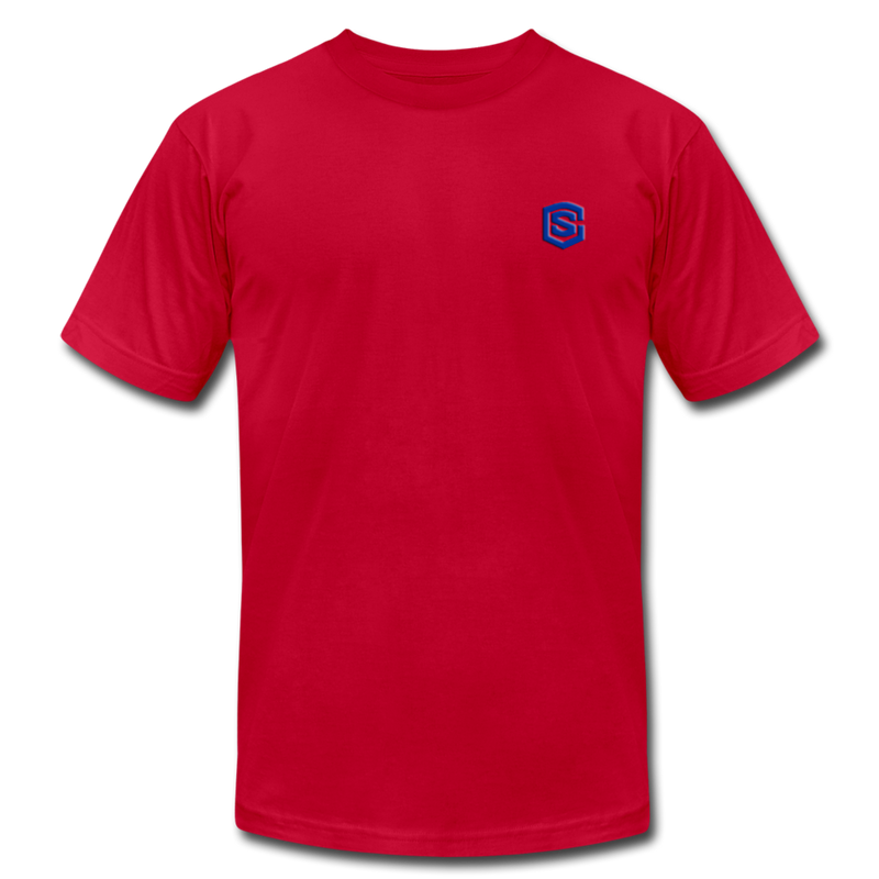 Unisex Jersey T-Shirt by Bella + Canvas WITH BLUE LOGO - red