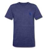 Unisex Tri-Blend T-Shirt WITH BLUE LOGO - heather indigo