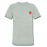 Unisex Tri-Blend T-Shirt WITH RED LOGO - heather gray