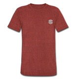 Unisex Tri-Blend T-Shirt WITH SILVER LOGO - heather cranberry