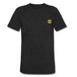 Unisex Tri-Blend T-Shirt WITH GOLD LOGO - heather black