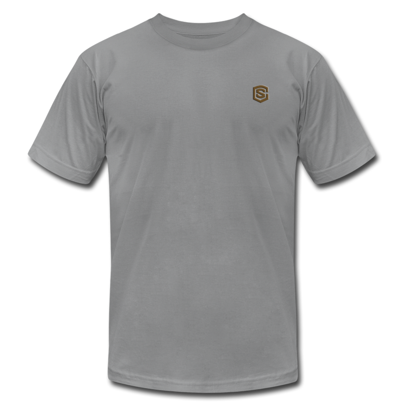 Unisex Jersey T-Shirt by Bella + Canvas WITH BROWN  LOGO - slate