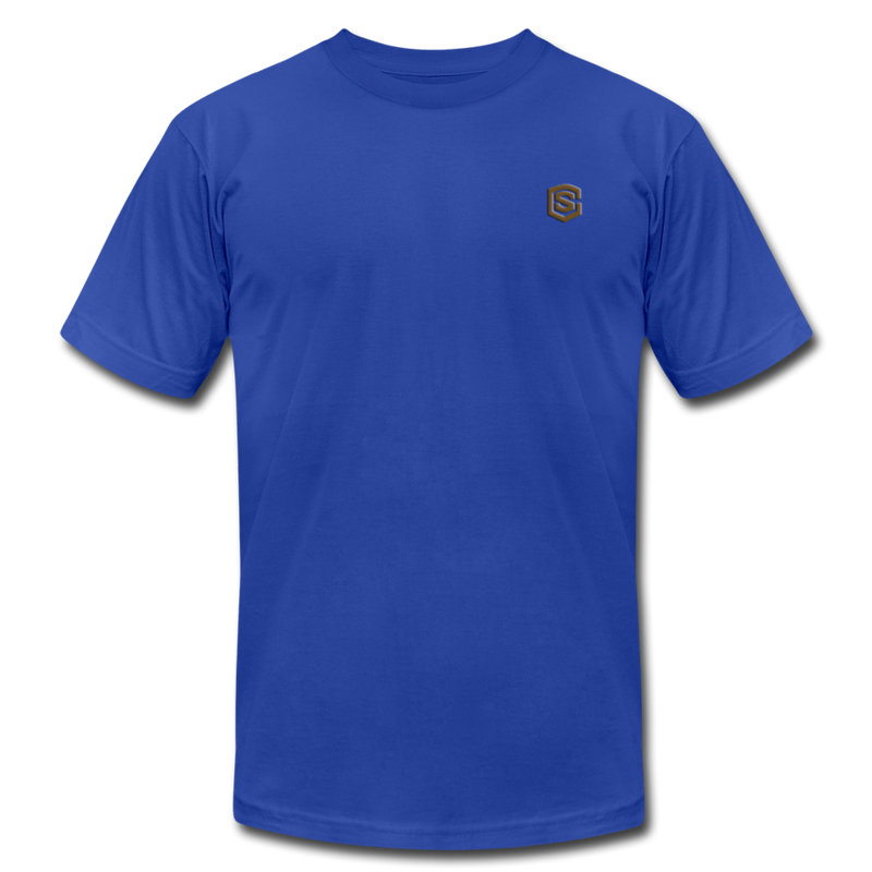 Unisex Jersey T-Shirt by Bella + Canvas WITH BROWN  LOGO - royal blue