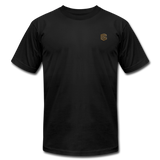 Unisex Jersey T-Shirt by Bella + Canvas WITH BROWN  LOGO - black