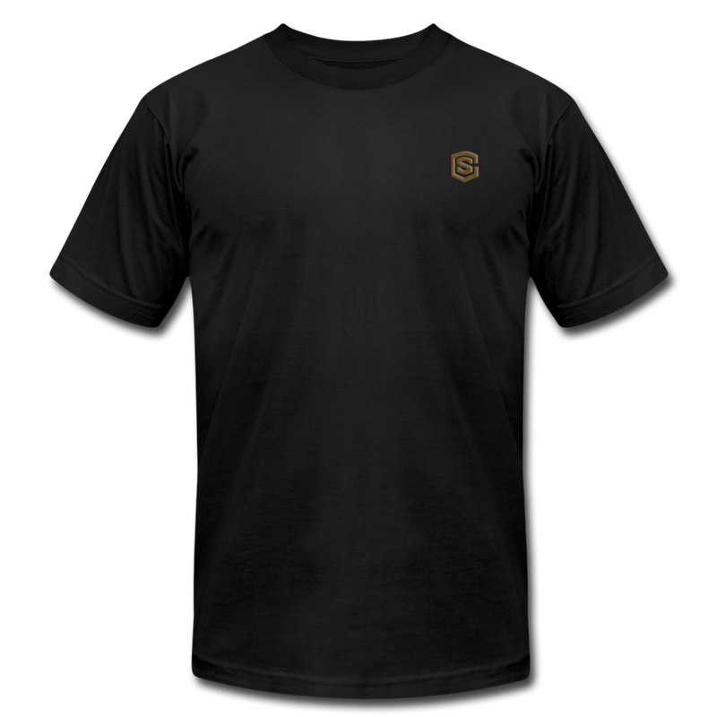 Unisex Jersey T-Shirt by Bella + Canvas WITH BROWN  LOGO - black