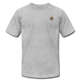 Unisex Jersey T-Shirt by Bella + Canvas WITH BROWN  LOGO - heather gray