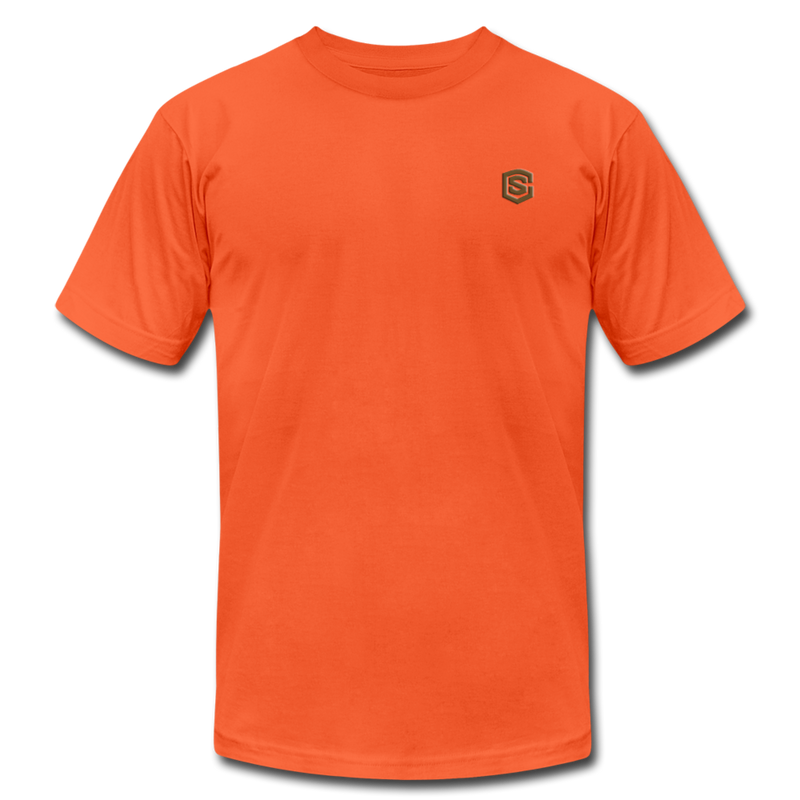 Unisex Jersey T-Shirt by Bella + Canvas WITH BROWN  LOGO - orange