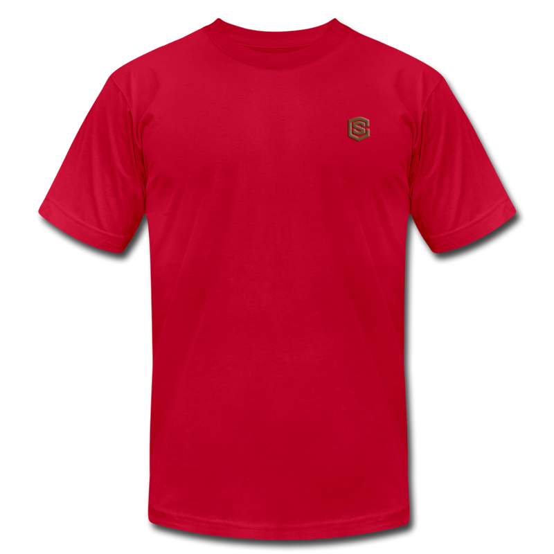 Unisex Jersey T-Shirt by Bella + Canvas WITH BROWN  LOGO - red